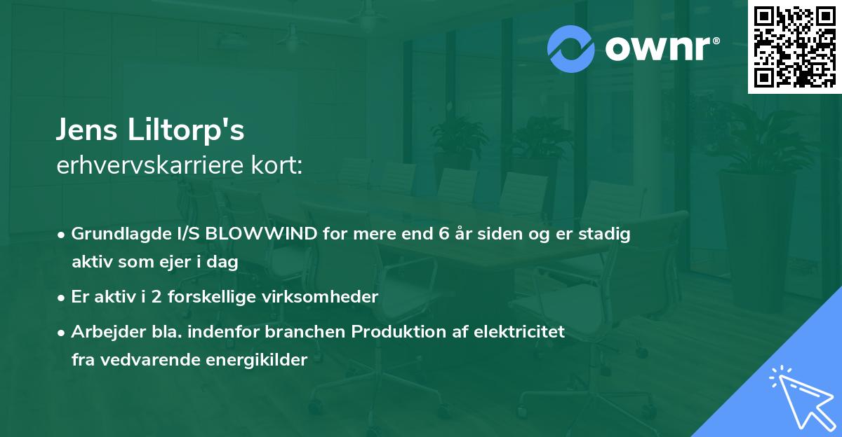 Jens Liltorp's erhvervskarriere kort