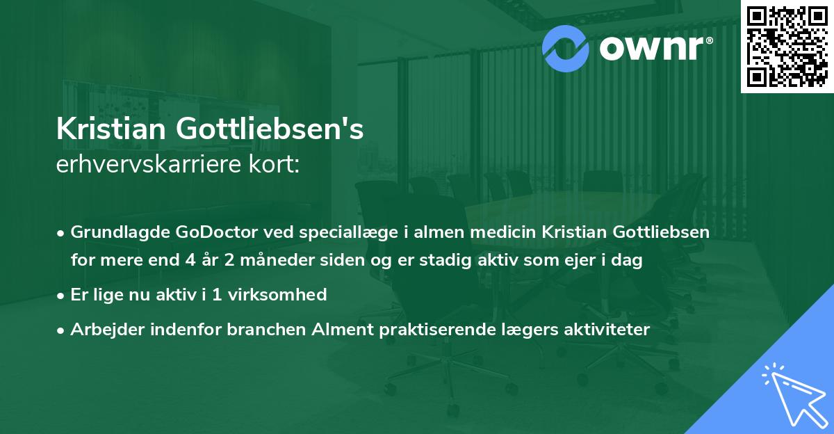 Kristian Gottliebsen's erhvervskarriere kort