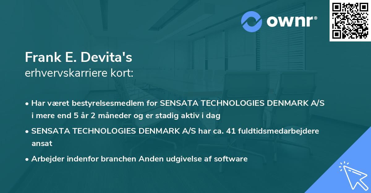 Frank E. Devita's erhvervskarriere kort