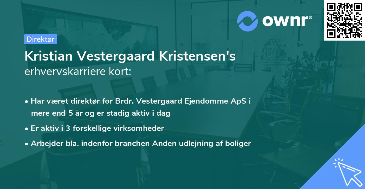 Kristian Vestergaard Kristensen's erhvervskarriere kort