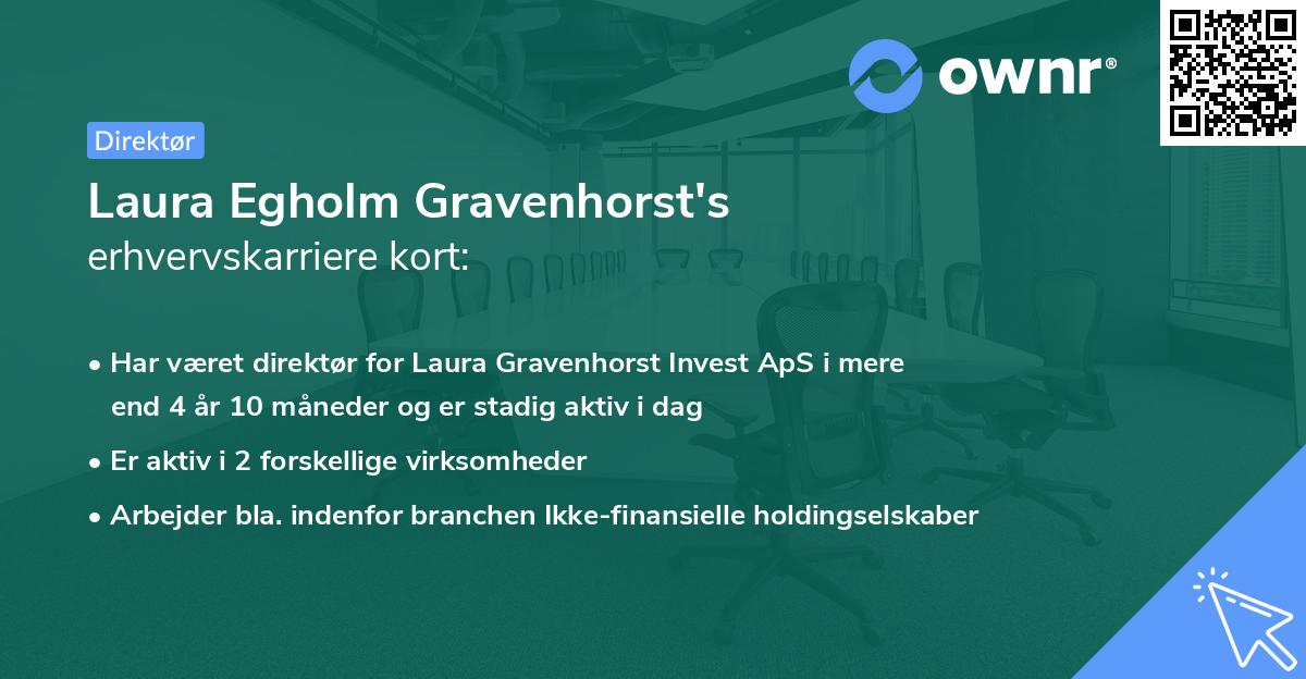 Laura Egholm Gravenhorst's erhvervskarriere kort