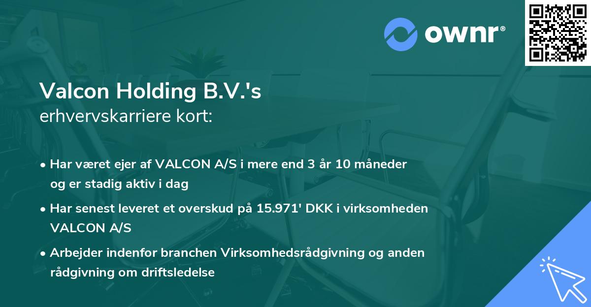 Valcon Holding B.V.'s erhvervskarriere kort