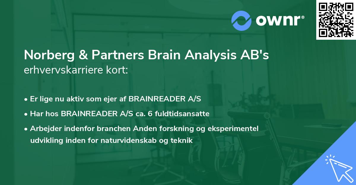 Norberg & Partners Brain Analysis AB's erhvervskarriere kort