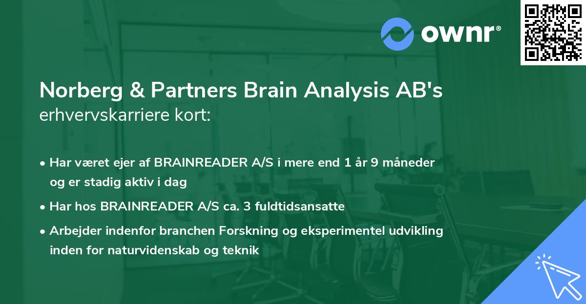 Norberg & Partners Brain Analysis AB's erhvervskarriere kort