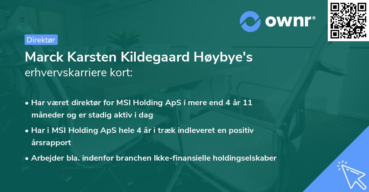 Marck Karsten Kildegaard Høybye's erhvervskarriere kort