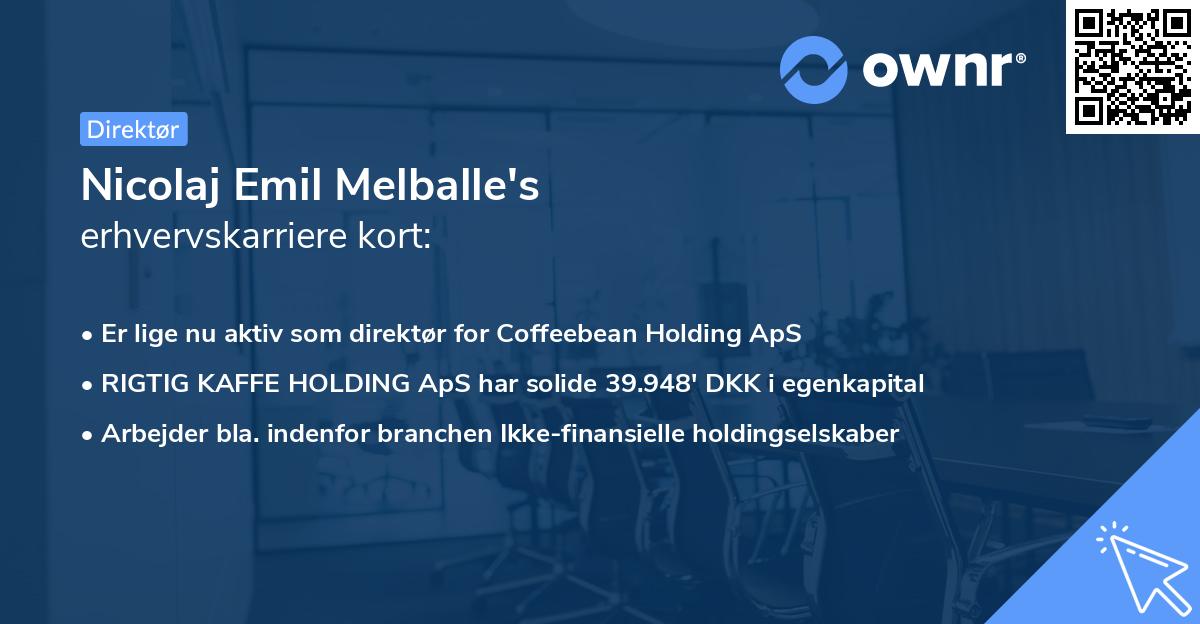 Nicolaj Emil Melballe's erhvervskarriere kort