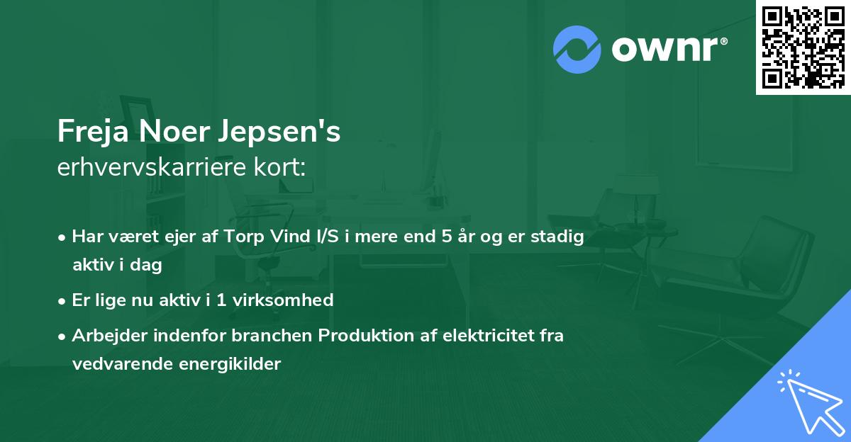 Freja Noer Jepsen's erhvervskarriere kort