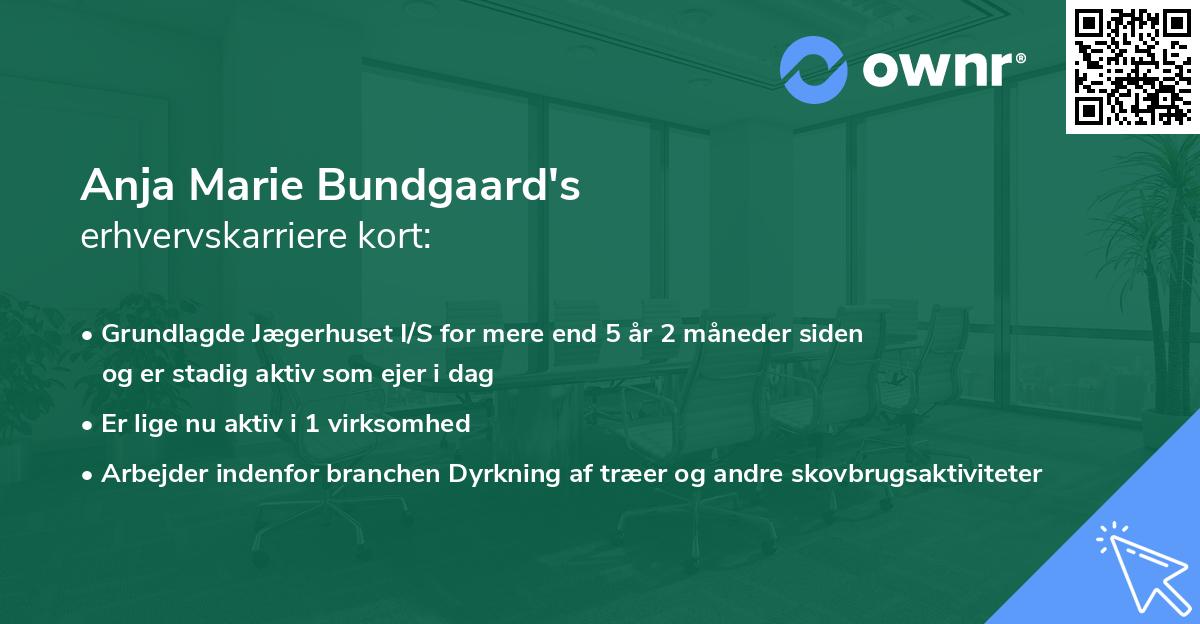 Anja Marie Bundgaard's erhvervskarriere kort