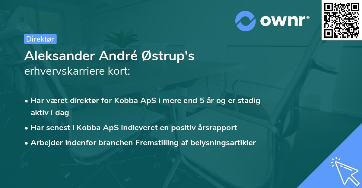 Aleksander André Østrup's erhvervskarriere kort