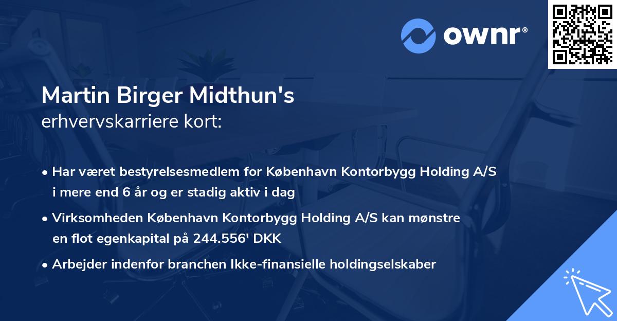 Martin Birger Midthun's erhvervskarriere kort
