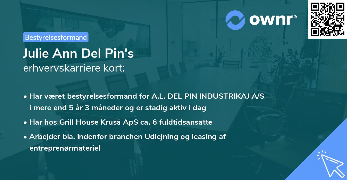 Julie Ann Del Pin's erhvervskarriere kort