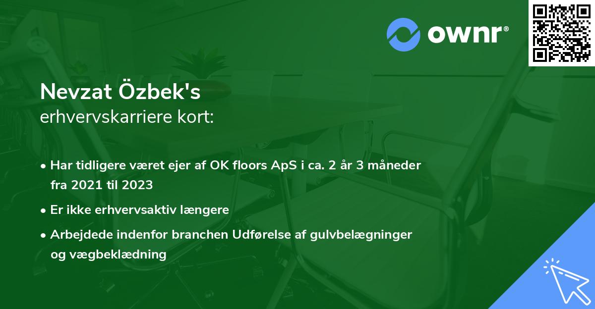 Nevzat Özbek's erhvervskarriere kort