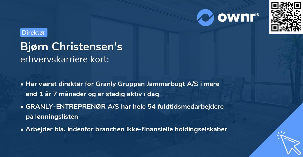 Bjørn Christensen's erhvervskarriere kort