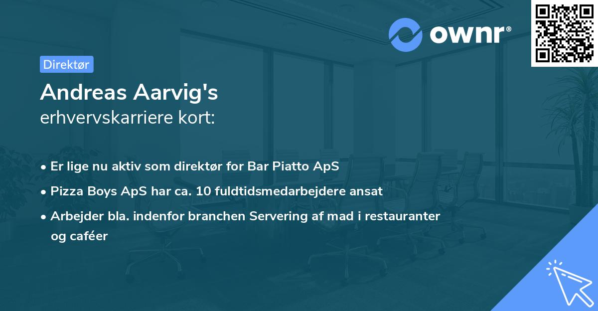 Andreas Aarvig's erhvervskarriere kort