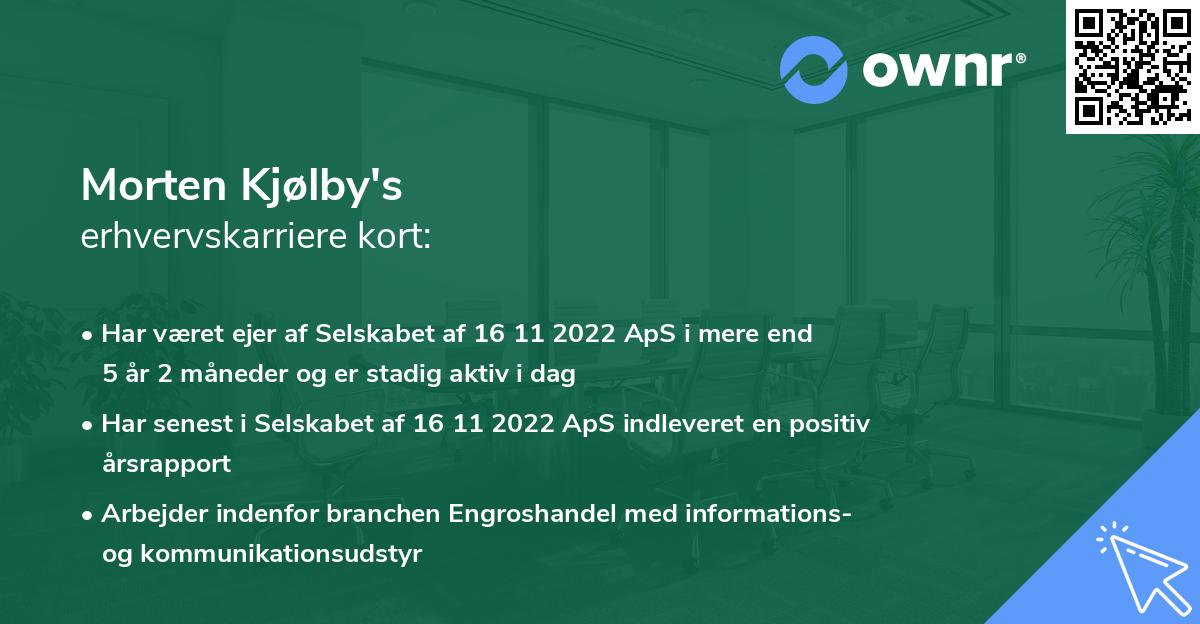 Morten Kjølby's erhvervskarriere kort