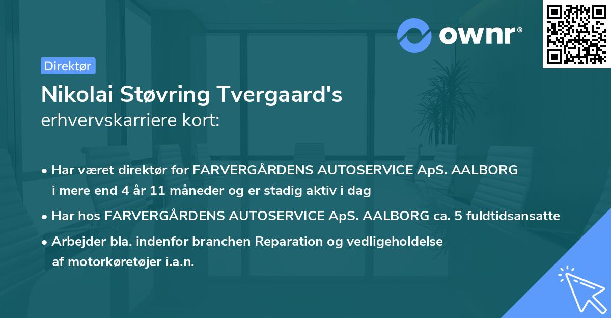 Nikolai Støvring Tvergaard's erhvervskarriere kort