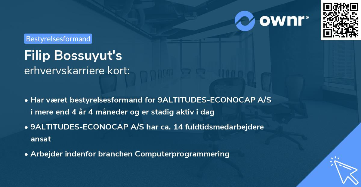 Filip Bossuyut's erhvervskarriere kort