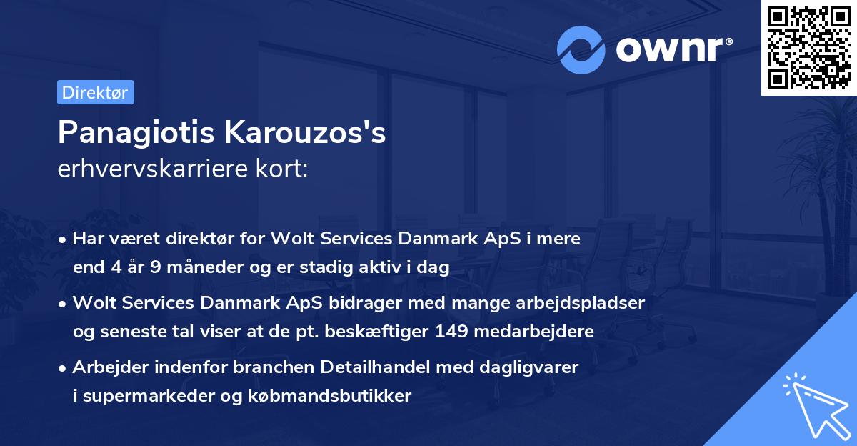 Panagiotis Karouzos's erhvervskarriere kort