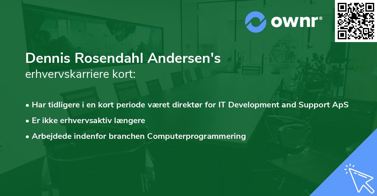 Dennis Rosendahl Andersen's erhvervskarriere kort