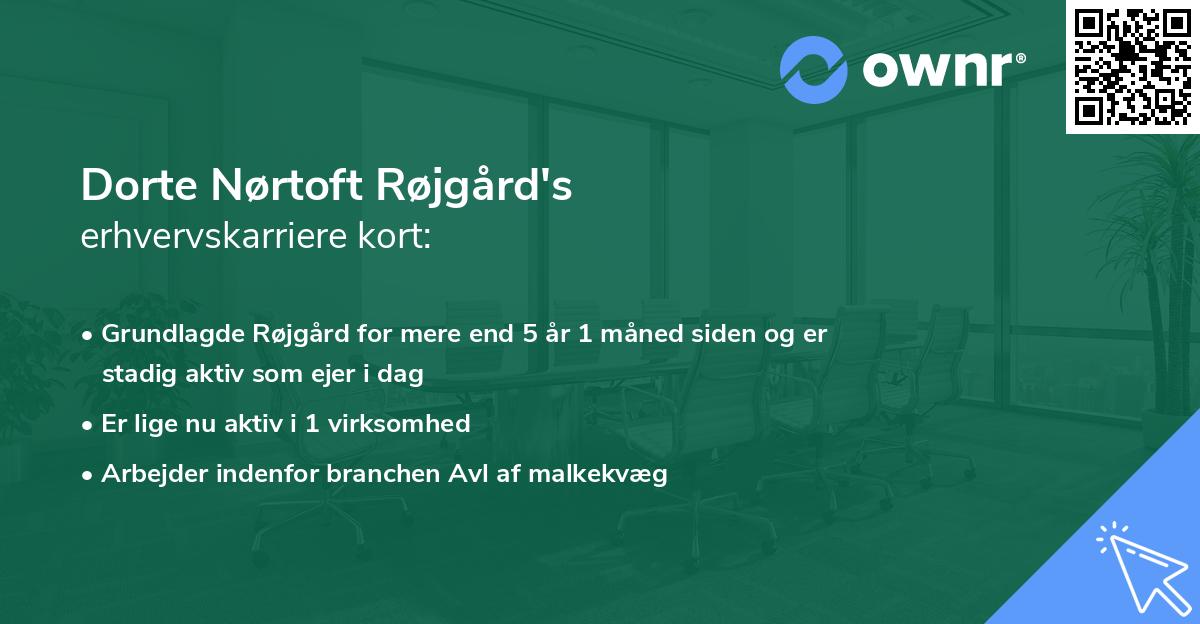 Dorte Nørtoft Røjgård's erhvervskarriere kort