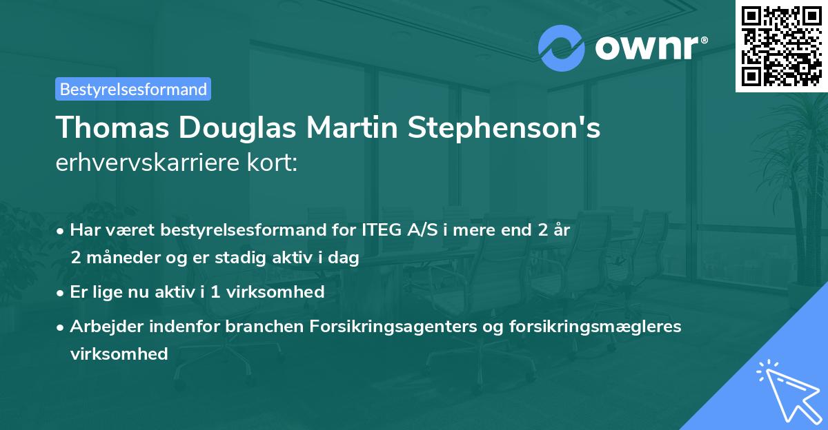 Thomas Douglas Martin Stephenson's erhvervskarriere kort