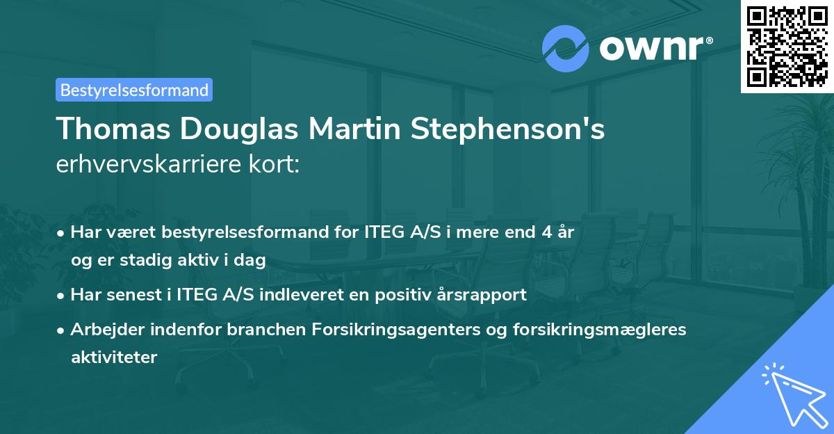 Thomas Douglas Martin Stephenson's erhvervskarriere kort