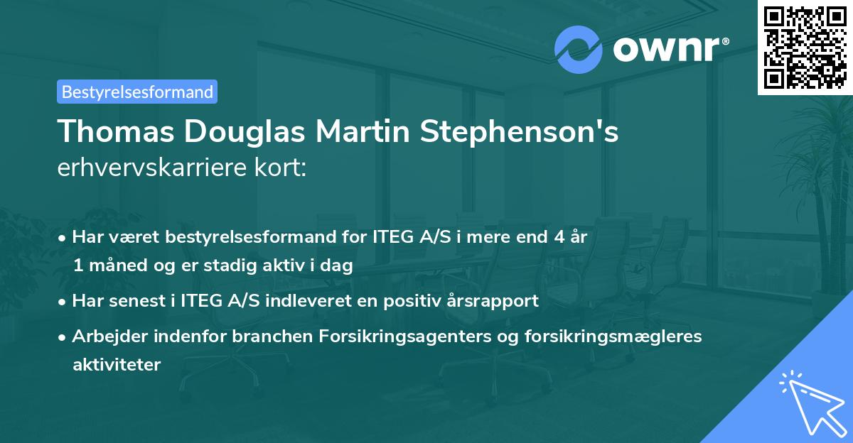 Thomas Douglas Martin Stephenson's erhvervskarriere kort