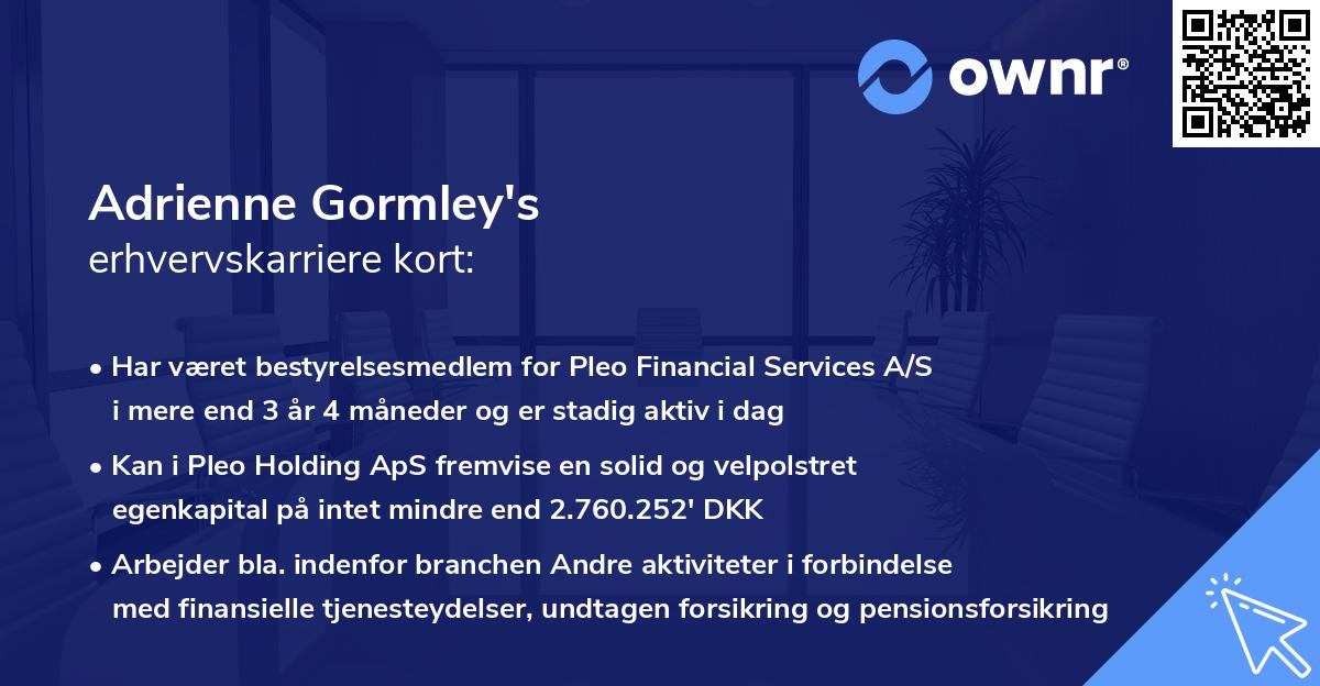 Adrienne Gormley's erhvervskarriere kort