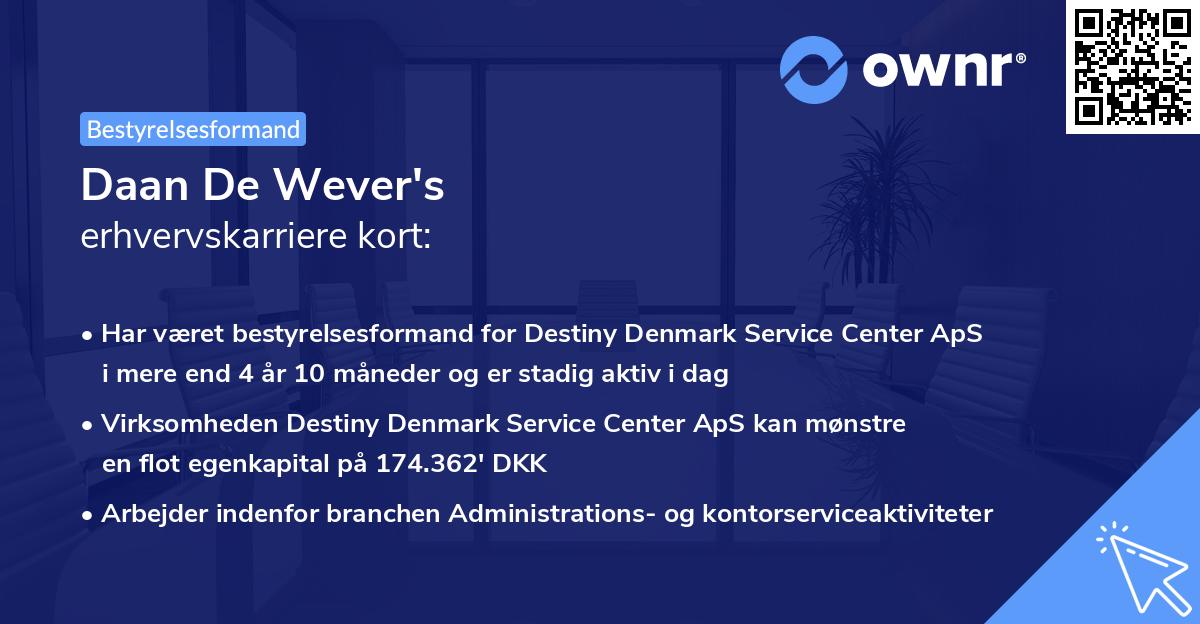 Daan De Wever's erhvervskarriere kort