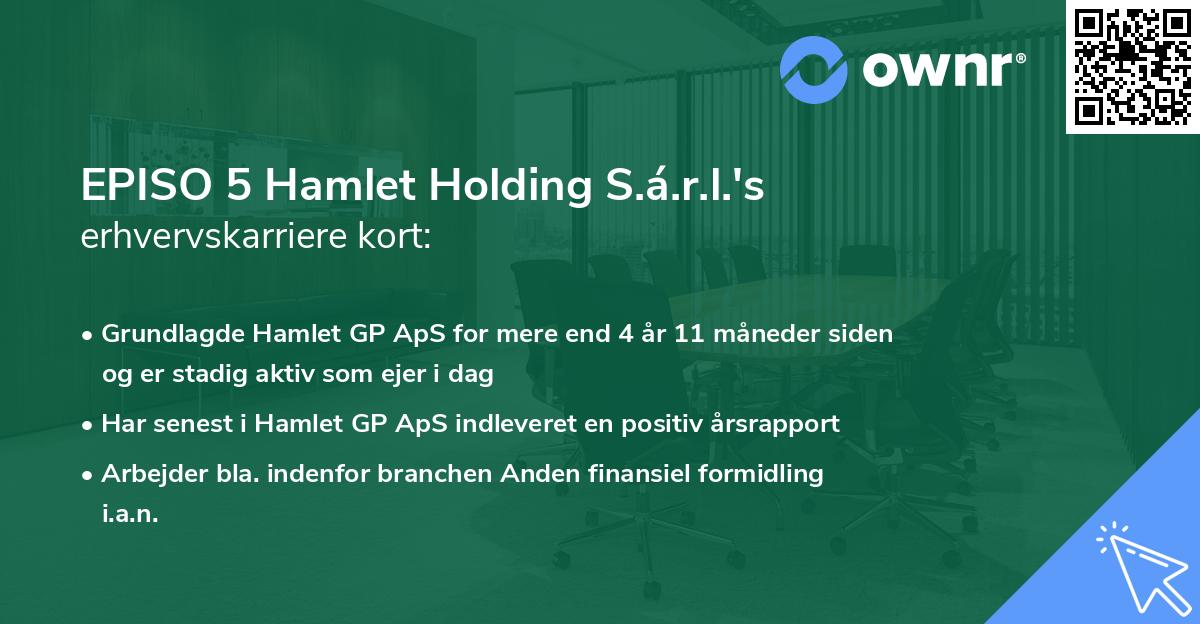EPISO 5 Hamlet Holding S.á.r.l.'s erhvervskarriere kort