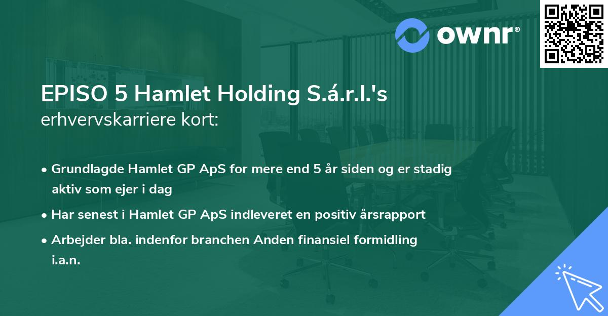 EPISO 5 Hamlet Holding S.á.r.l.'s erhvervskarriere kort