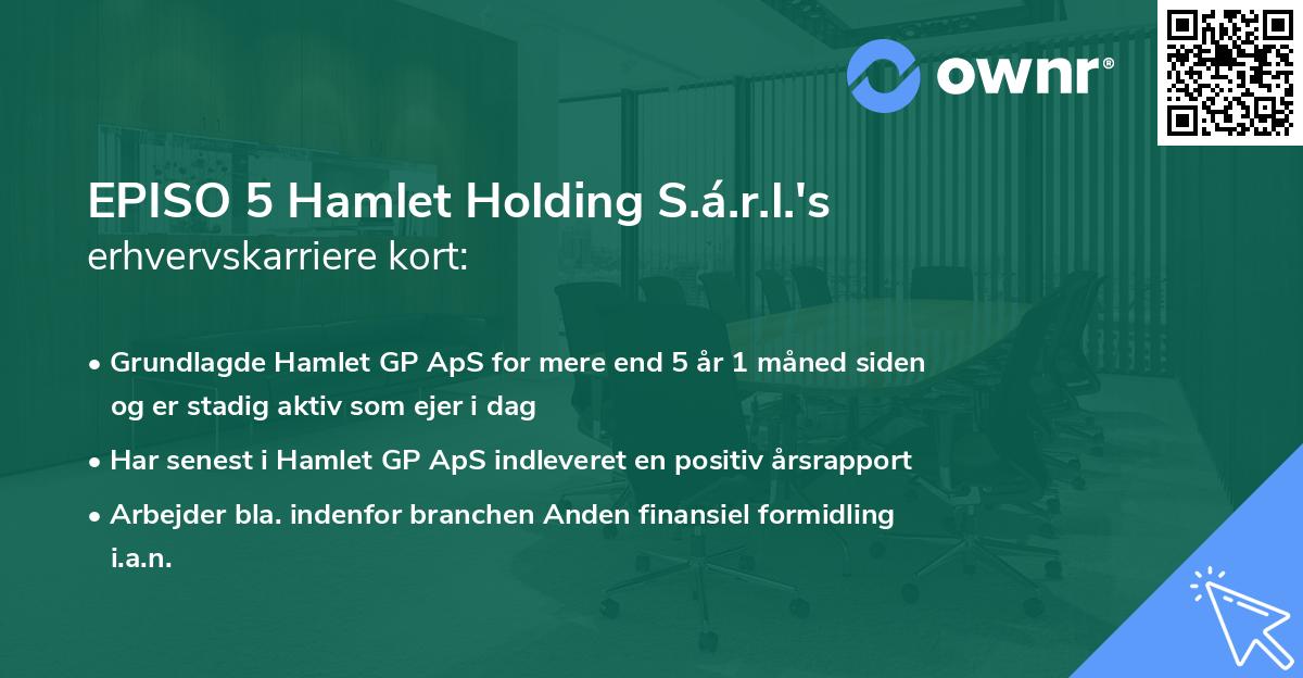 EPISO 5 Hamlet Holding S.á.r.l.'s erhvervskarriere kort