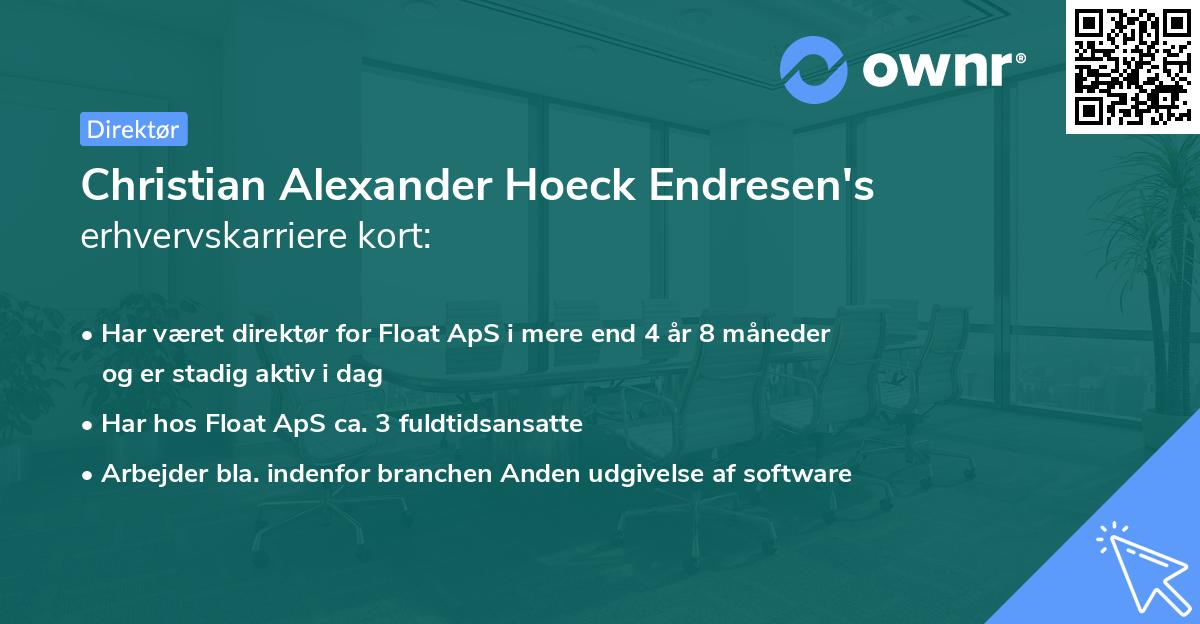 Christian Alexander Hoeck Endresen's erhvervskarriere kort