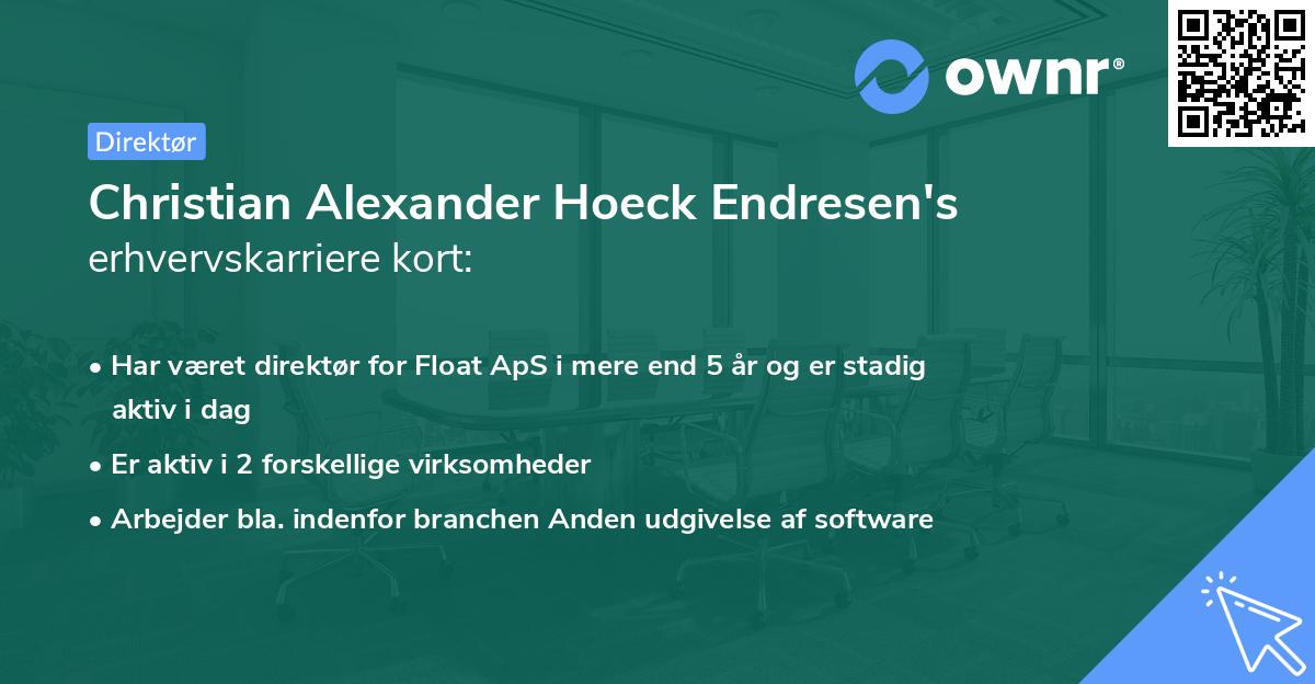 Christian Alexander Hoeck Endresen's erhvervskarriere kort