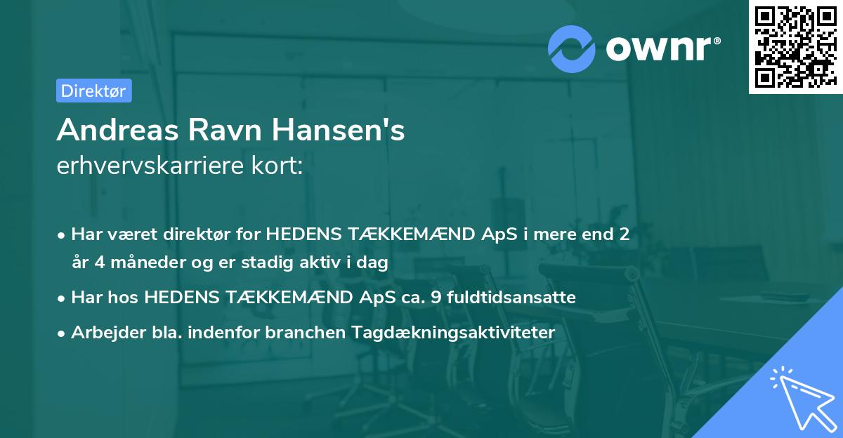 Andreas Ravn Hansen's erhvervskarriere kort