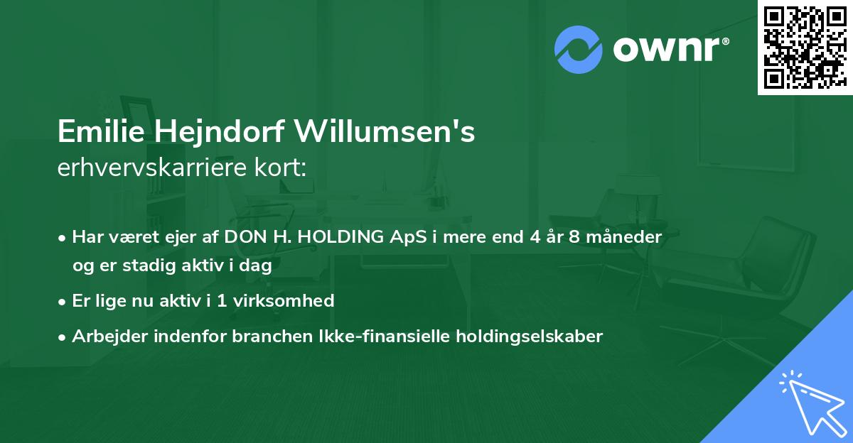 Emilie Hejndorf Willumsen's erhvervskarriere kort