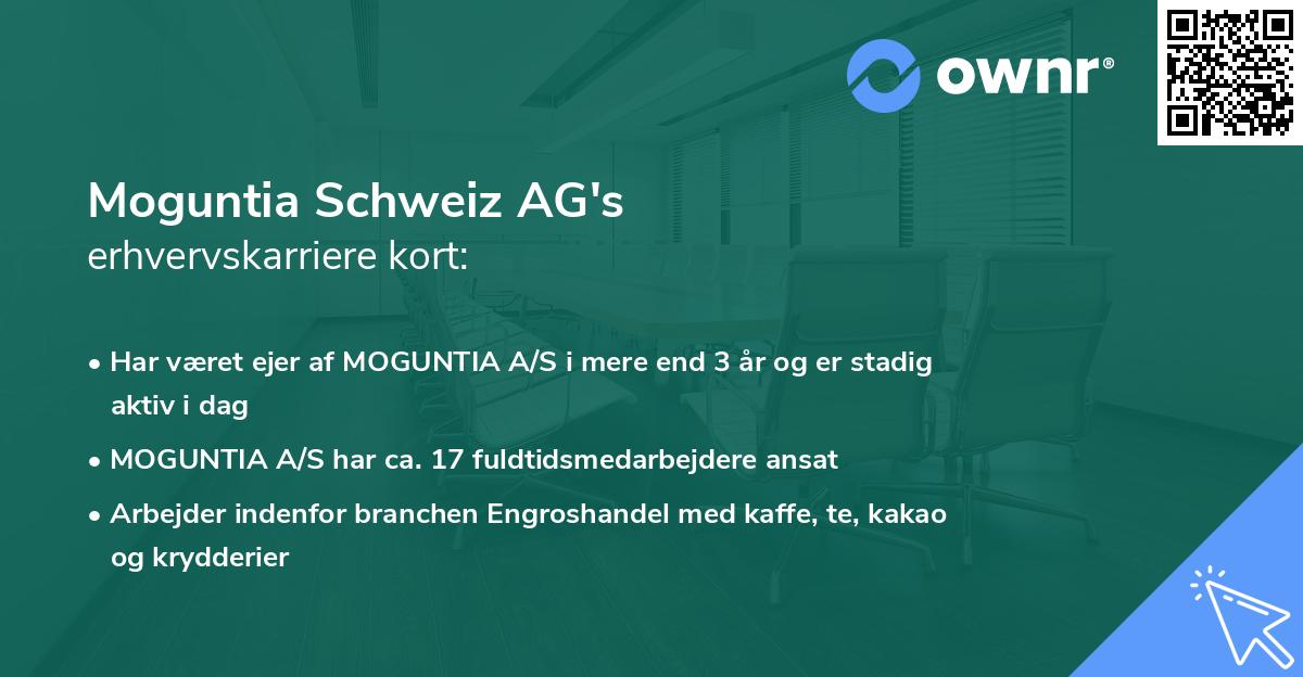 Moguntia Schweiz AG's erhvervskarriere kort