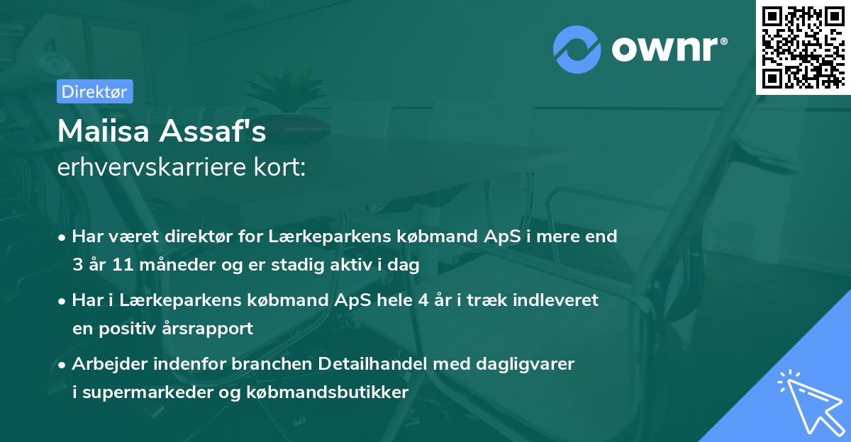 Maiisa Assaf's erhvervskarriere kort