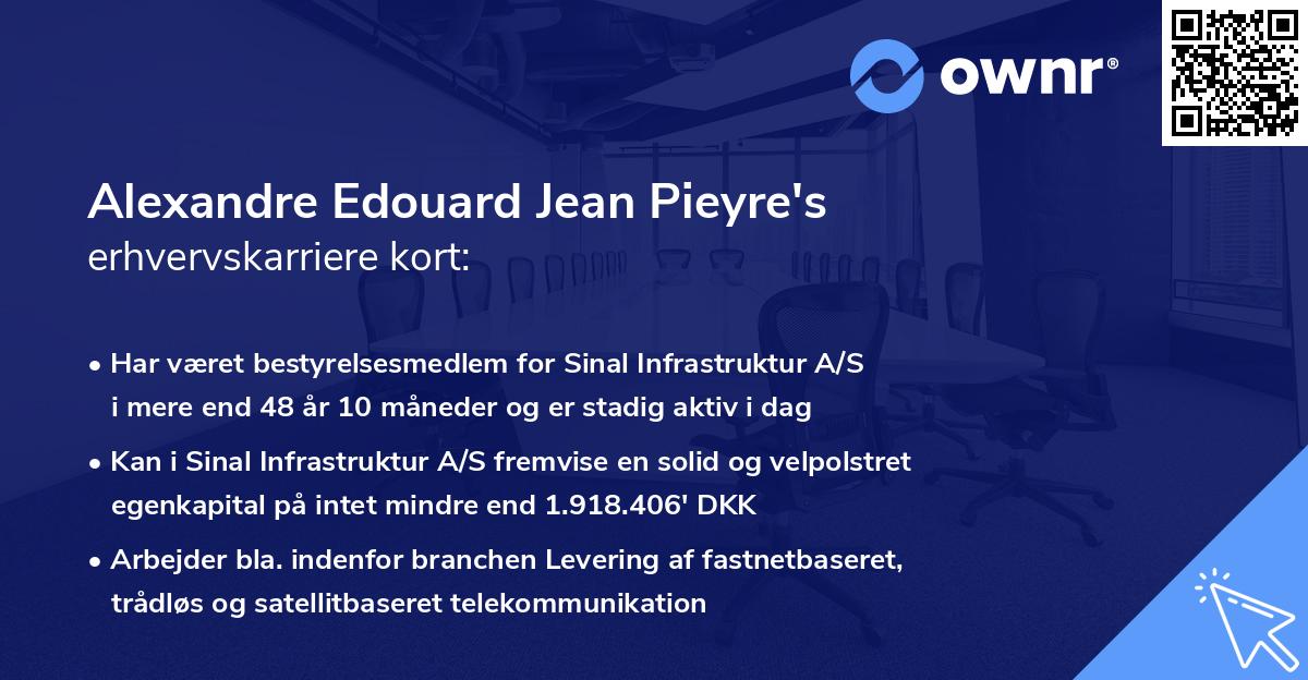 Alexandre Edouard Jean Pieyre's erhvervskarriere kort