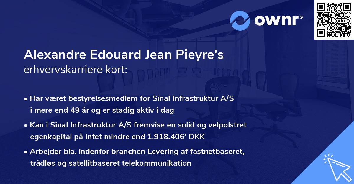 Alexandre Edouard Jean Pieyre's erhvervskarriere kort