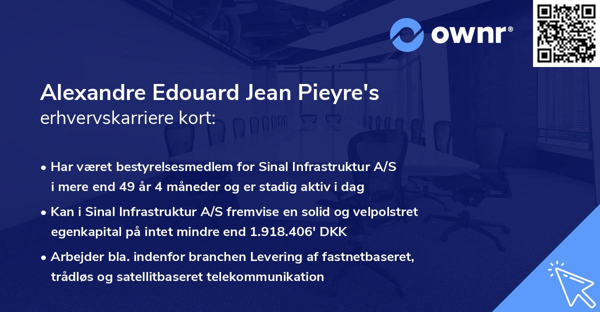 Alexandre Edouard Jean Pieyre's erhvervskarriere kort