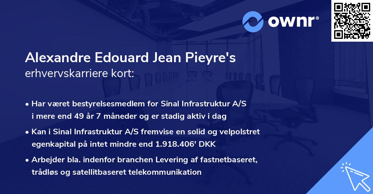 Alexandre Edouard Jean Pieyre's erhvervskarriere kort
