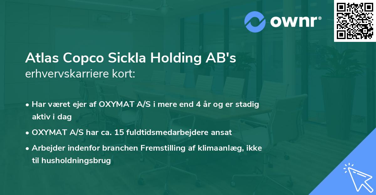 Atlas Copco Sickla Holding AB's erhvervskarriere kort