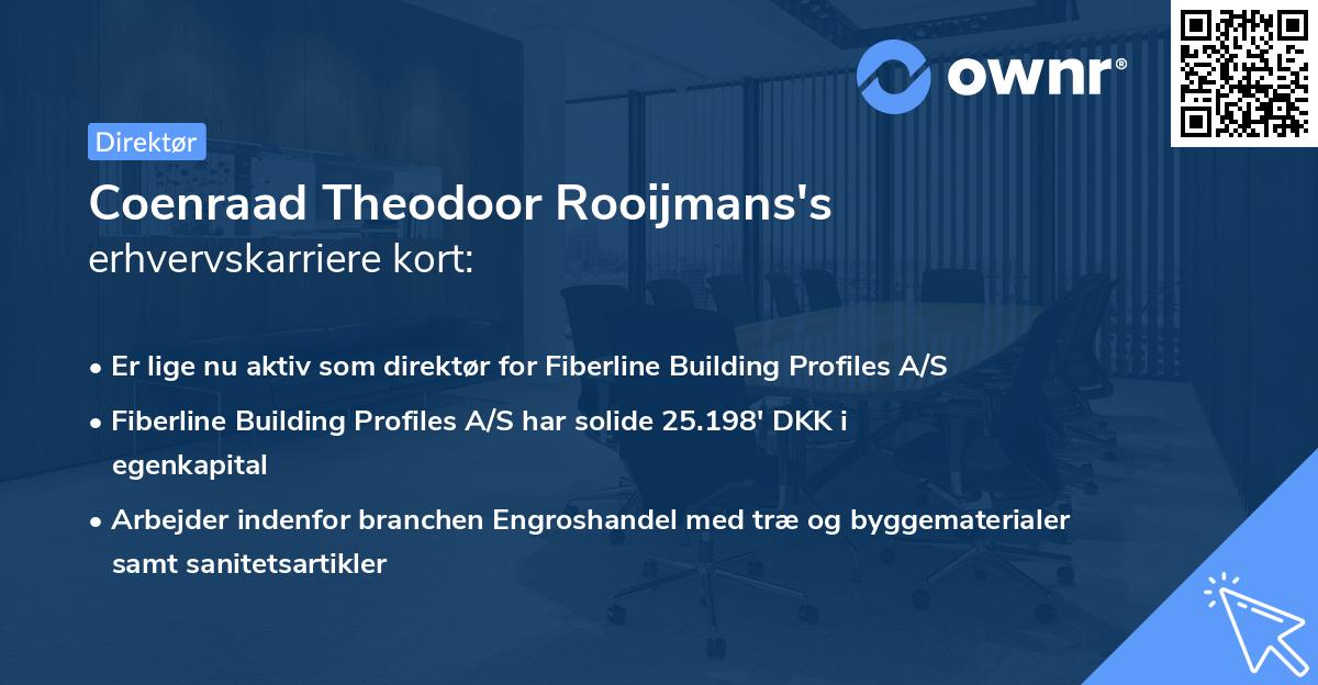 Coenraad Theodoor Rooijmans's erhvervskarriere kort