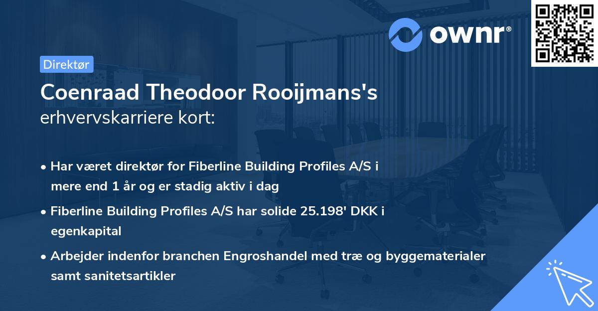 Coenraad Theodoor Rooijmans's erhvervskarriere kort