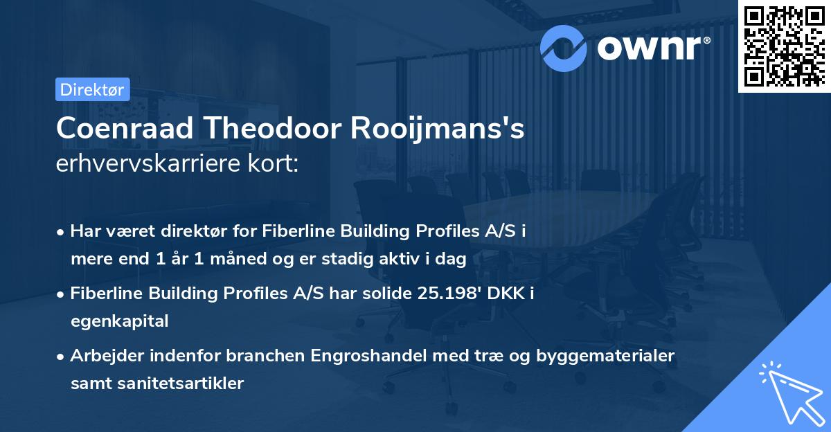Coenraad Theodoor Rooijmans's erhvervskarriere kort