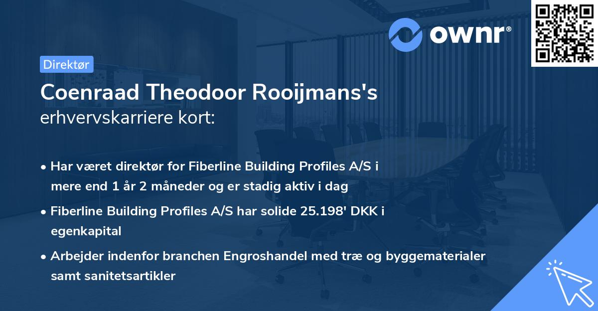Coenraad Theodoor Rooijmans's erhvervskarriere kort