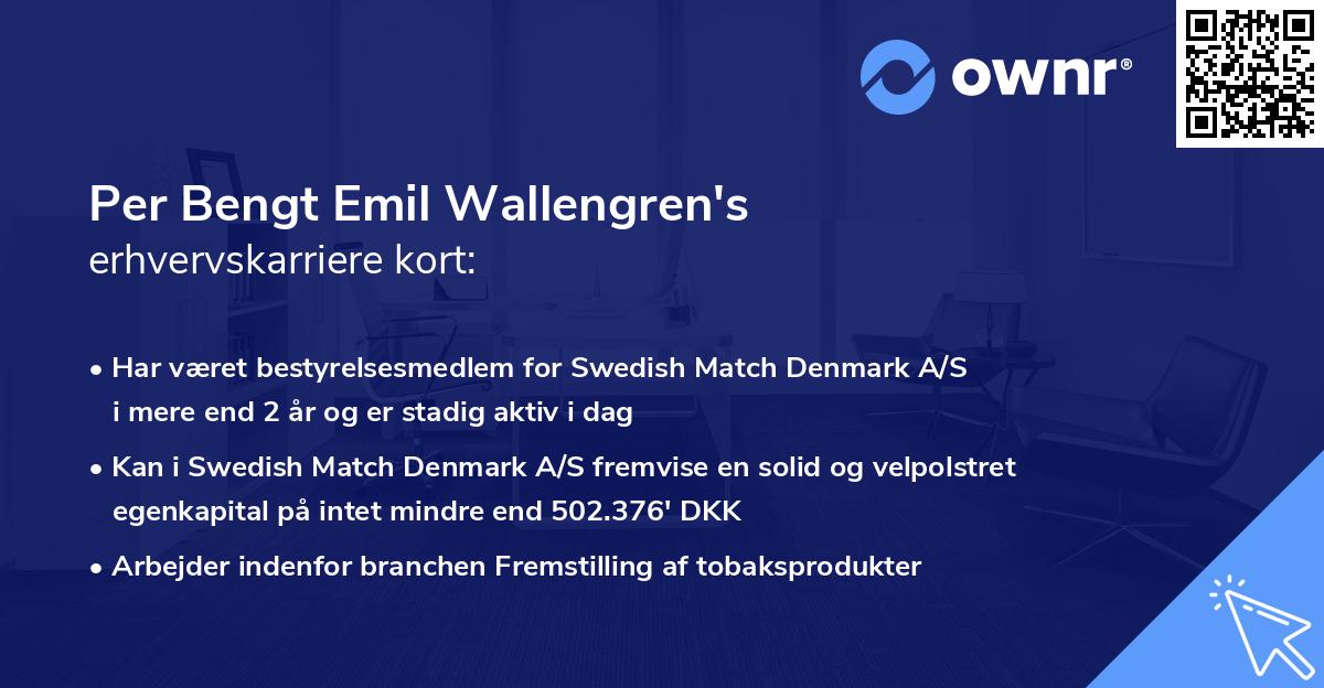 Per Bengt Emil Wallengren's erhvervskarriere kort