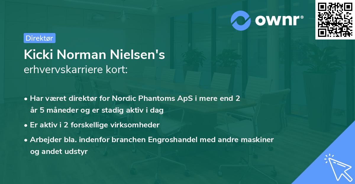 Kicki Norman Nielsen's erhvervskarriere kort
