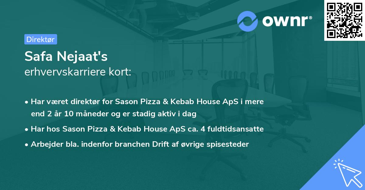 Safa Nejaat's erhvervskarriere kort